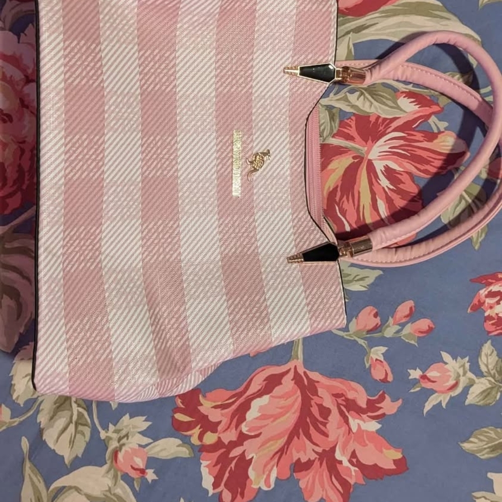 Pink Striped Handbag